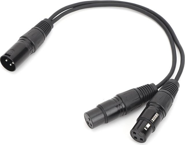 TOMTOP XLR Y-Adapter Kabel mit 1 männlichem XLR-Eingang auf 2 weibliche XLR-Ausgänge in Schwarz - Bild 1