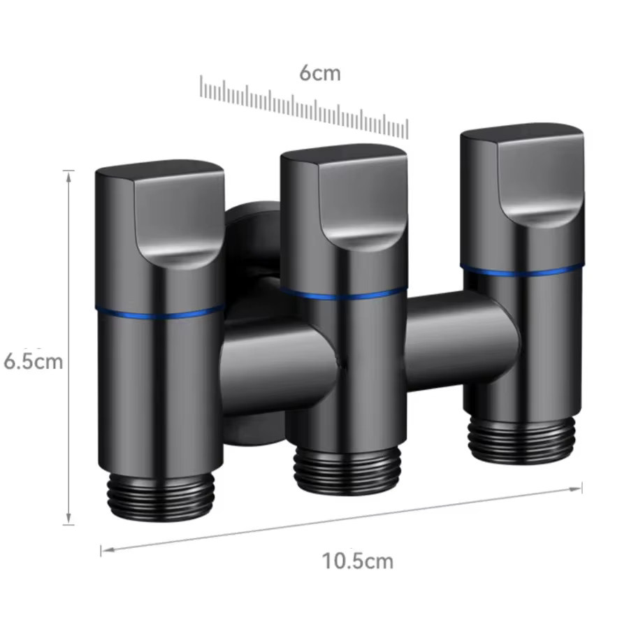 YANKE 3-Wege-Winkelventil zur stabilen Wasserdurchflussregelung in Silber - Bild 3