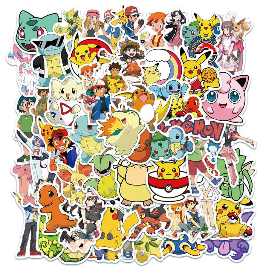 TAKARA TOMY Pokémon Aufkleber, Pikachu, Bunt, 10-teiliges Set - Bild 2