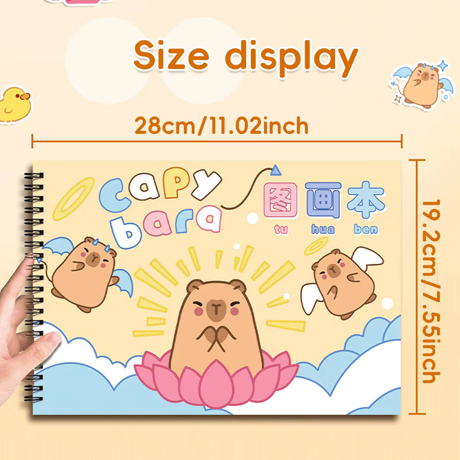 True Color A4 Kawaii Capybara Skizzenbuch mit verdicktem Papier für Künstler und Kinder - Bild 1