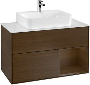 V&B Waschtischunterschrank Finion 100 in Walnuss, B/T/H: 100 x 50,1 x 50,1 cm - Bild 1