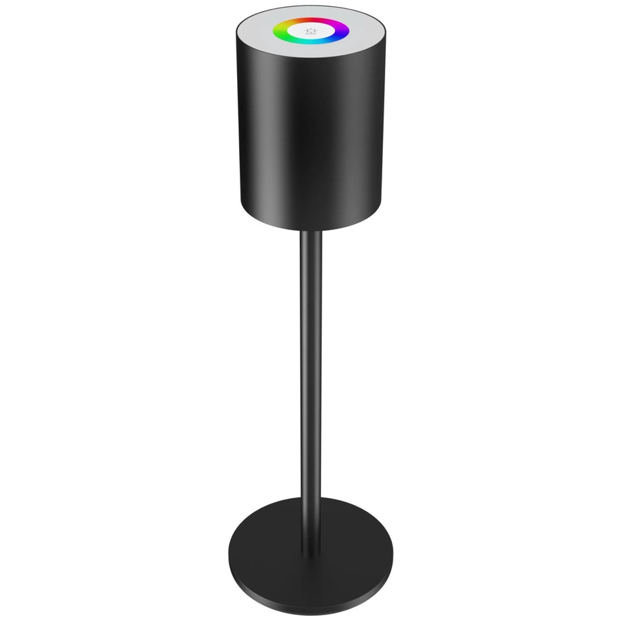 Tectake Akku Tischlampe Corly LED mit RGBW Lichtfarben, stufenlos dimmbar, Schwarz, B/T/H: 10 x 10 x 37 cm - Bild 2