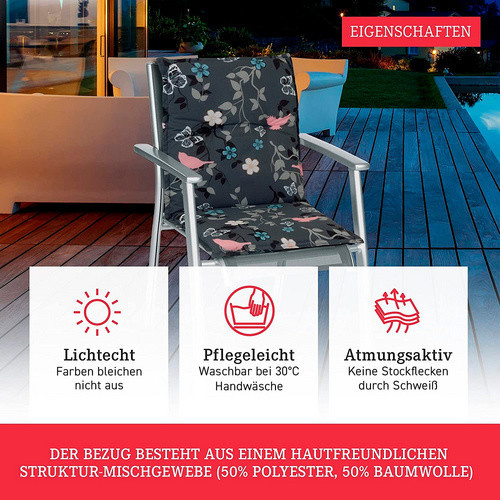 BEO Niederlehnerauflage Barcelona bunt B/L/H: 101 x 50 x 6 cm - Bild 2