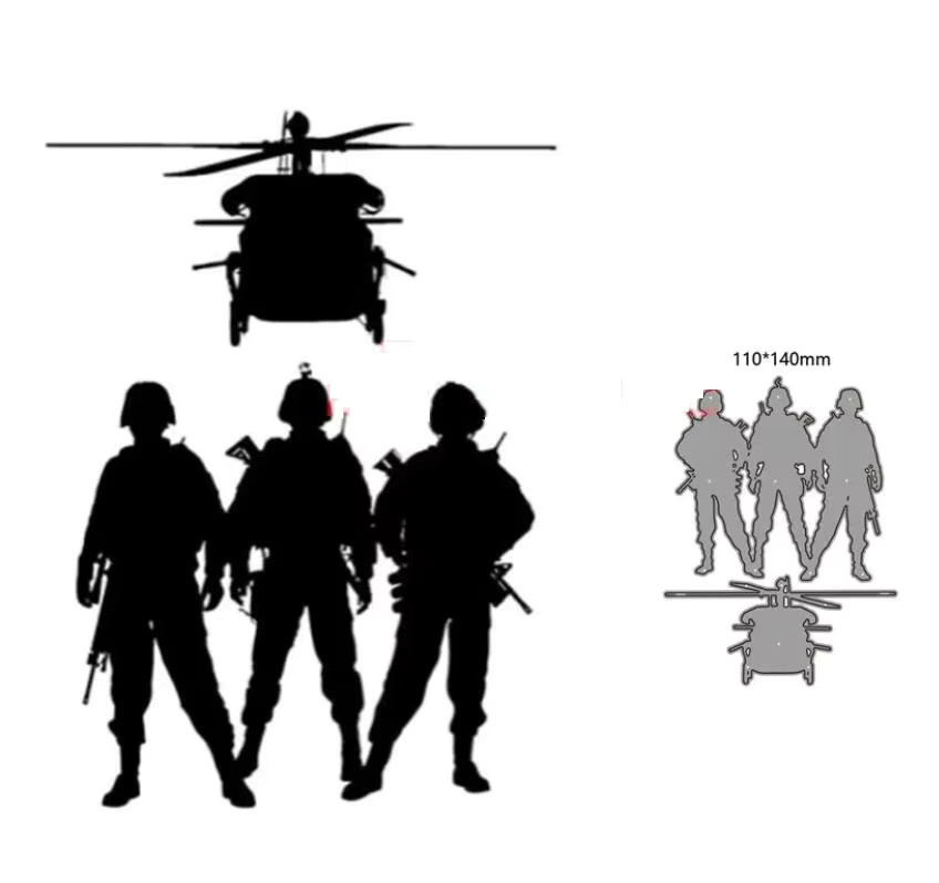 Metall-Schneidwerkzeug Rank-and-File-Soldaten als Stanzform und Schablone für Handwerk und Papierarbeiten - Bild 2