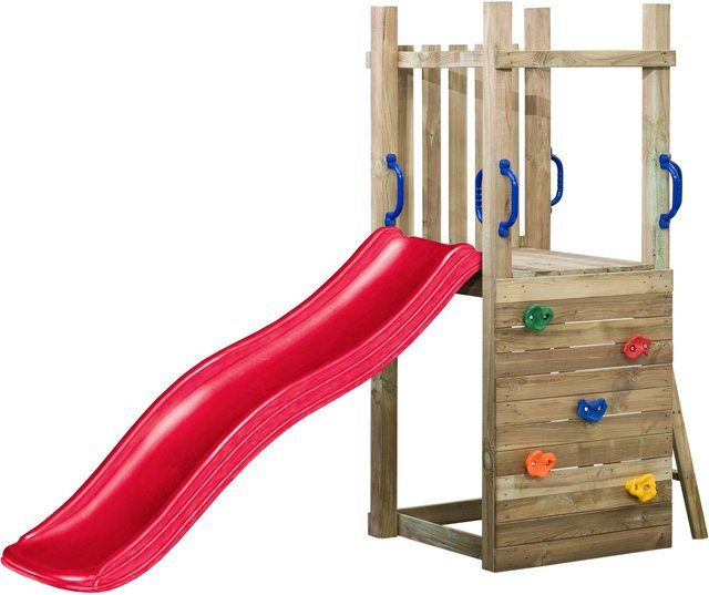SwingKing Spielturm Irma mit Rutsche Rot Holz - Bild 1