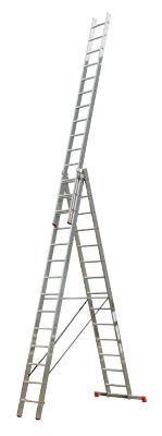 Krause TRIBILO Vielzweckleiter aus Aluminium und Stahl, Silber, 3 x 14 Sprossen - Bild 1