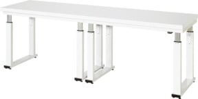 Rau Elektrisch höhenverstellbare Werkbank mit HPL-Platte in Grau und Weiß, B: 250 cm, T: 70 cm, H: 74 bis 114 cm - Bild 1