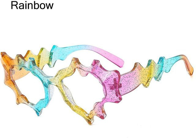 Sonnenbrille Y2K Punk, Unisex, Vollrand, Kunststoff, white, multicolour - Bild 1