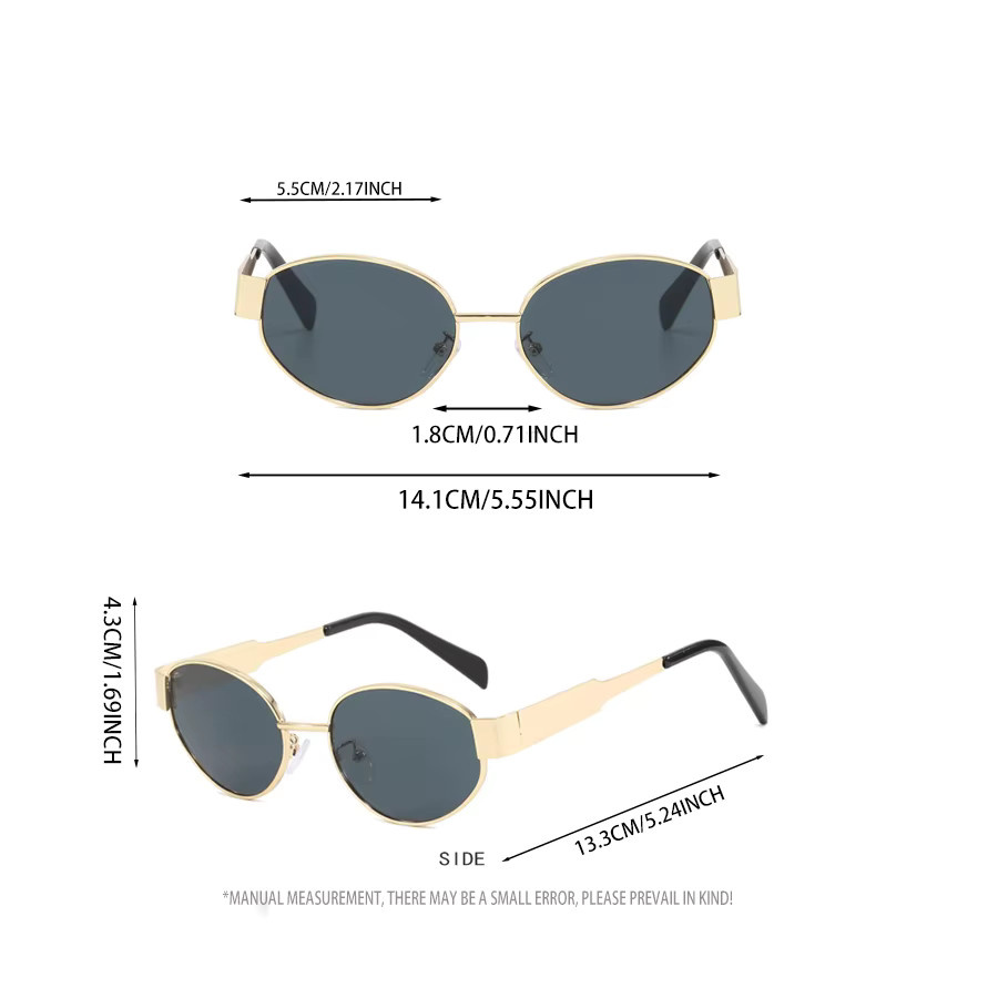 Hindfield Sonnenbrille, oval, Metall, Vollrand, Gold, Unisex - Bild 3