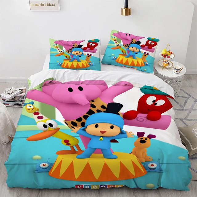 POCOYOS 3D-gedrucktes Bettwäsche-Set aus Mikrofaser mit Bettbezug und Kissenbezug, Mehrfarbig, B/H: 140 x 200 cm - Bild 1