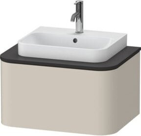 Duravit Waschtischunterschrank Happy D.2 Plus in Taupe Supermatt mit einem Auszug und internen Schubladen, Wandmontage - Bild 1