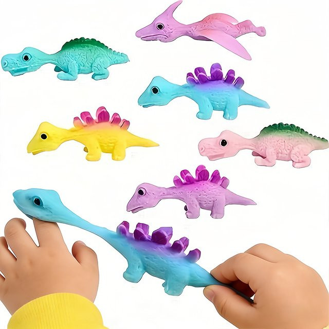 HEROCROSS Dinosaurier-Schleudern, fliegende Finger-Flinger-Spielzeuge, Bunt / Mehrfarbig, Set / Bundle - Bild 1