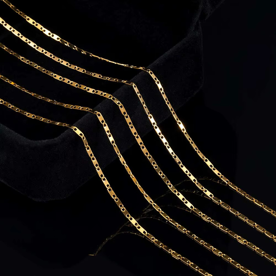 MINGXUAN Gliederkette Edelstahl, gold- und silberfarben, 1 Meter - Bild 3
