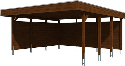 SKANHOLZ Carport Friesland Set 3, braun, B/T: 557 x 555 cm, Höhe: 254 cm - Bild 1