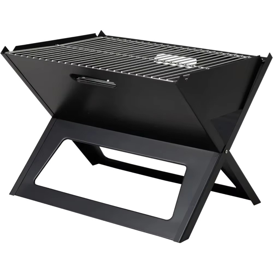 Faltbarer Notebook-BBQ-Grill aus Edelstahl in Schwarz für Camping und Picknick, B/T: 43,0 x 37,0 cm - Bild 6