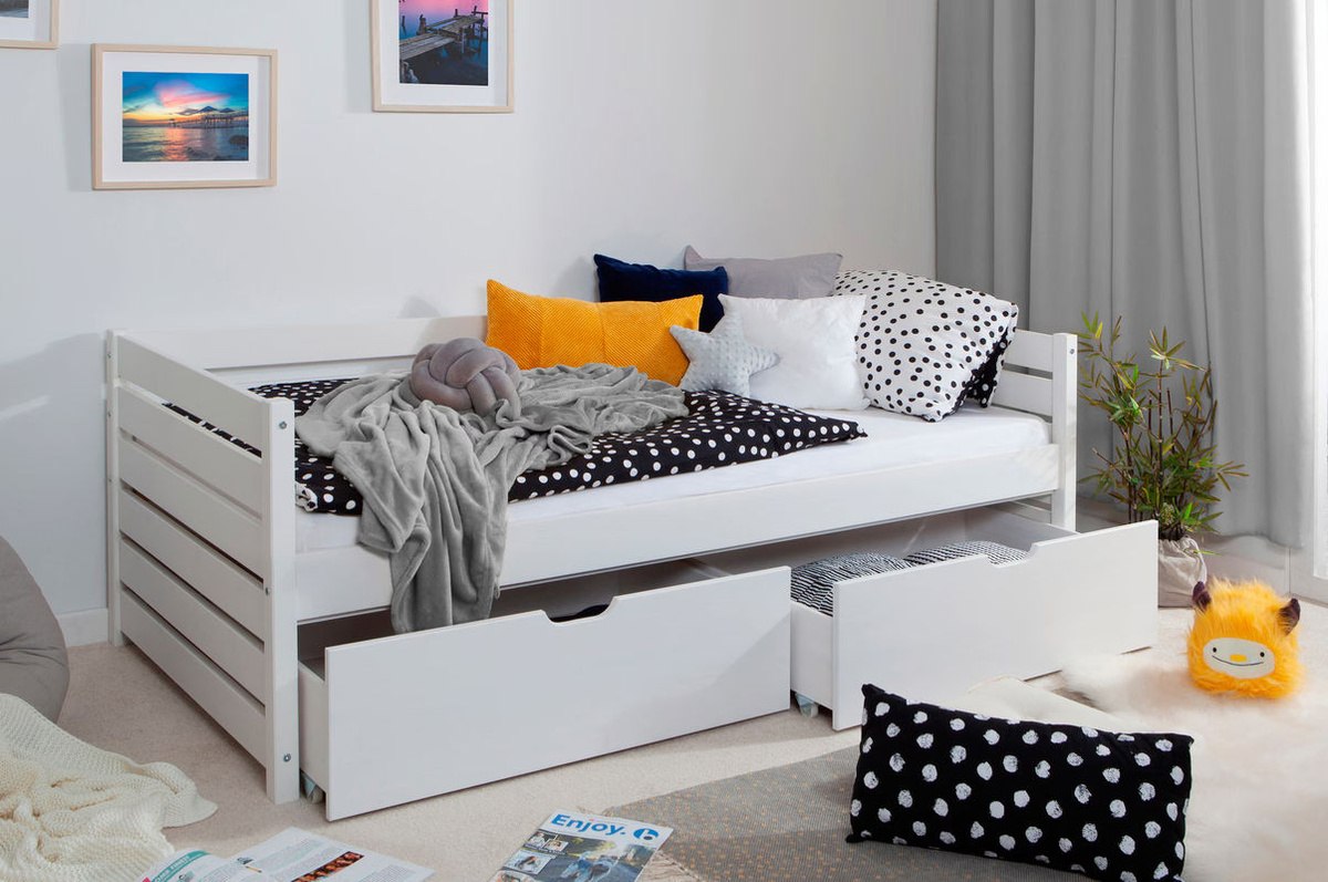TiCAA Sofabett Naomi mit 2 Schubkästen, Breite: 90 cm, Länge: 200 cm - Bild 2