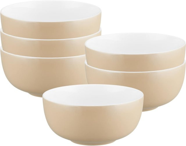 Seltmann Weiden Müslischalen Liberty Pure Colors Beige aus Keramik, 6er Set, Durchmesser: 15 cm - Bild 1