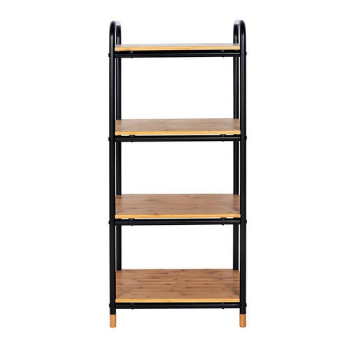 Wenko Regal Loft aus Bambus und pulverbeschichtetem Metall in Braun und Schwarz, B/H/T: 42 x 94,5 x 33,5 cm - Bild 2