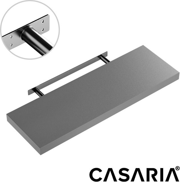 Casaria Schweberegal Wandregal modern grau mit Halterung Breite: 70 cm - Bild 1