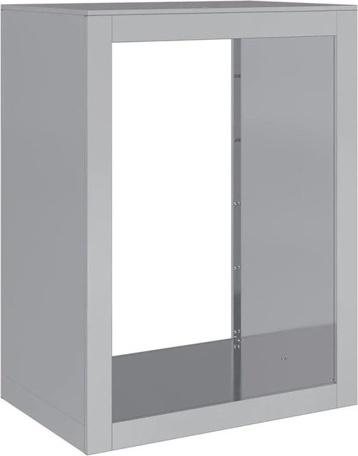 vidaXL Brennholzregal aus verzinktem Stahl in Silber/Grau, B/T/H: 60 x 40 x 80 cm - Bild 1