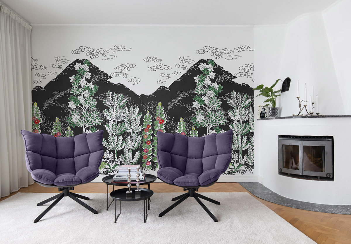 Rebel Walls Mural Eden Black Florales Wandbild in Schwarz und Grün - Bild 2