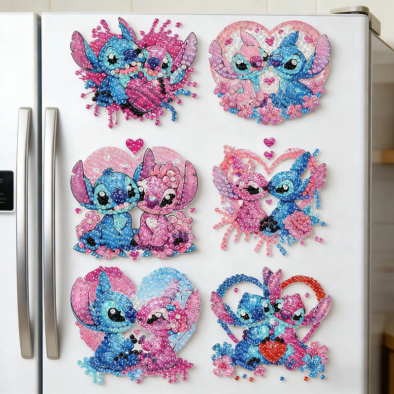 Disney Lilo & Stitch Angel Diamond Art Kühlschrankmagnet DIY Diamantmalerei in Multicolor - Bild 2