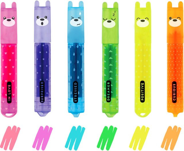 Legami Textmarker Set Teddy's Mood Multicolor mit Keilspitze für Kinder - Bild 1