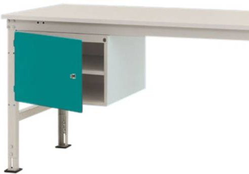 Manuflex ZB4713.5021 Gehäuse-Unterbau Universal Stationär mit einer Tür links angeschlagen, blau/mehrfarbig, aus Stahl, Nutzhöhe: 300 mm, für Tischtiefe: 800 mm - Bild 1