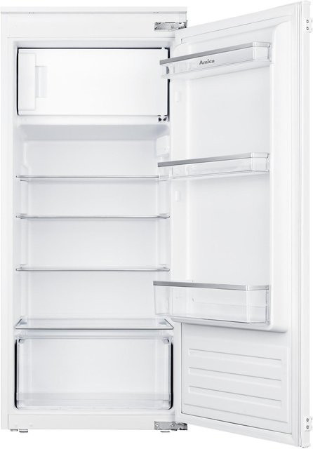 Amica EKSS 362 225 Einbaukühlschrank mit Gefrierfach in Weiß mit LED-Innenbeleuchtung - Bild 1