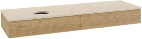 V&B Waschtischunterschrank Antao mit Frontstruktur in Honey Oak und Botticino, B: 160 cm, T: 50 cm - Bild 1