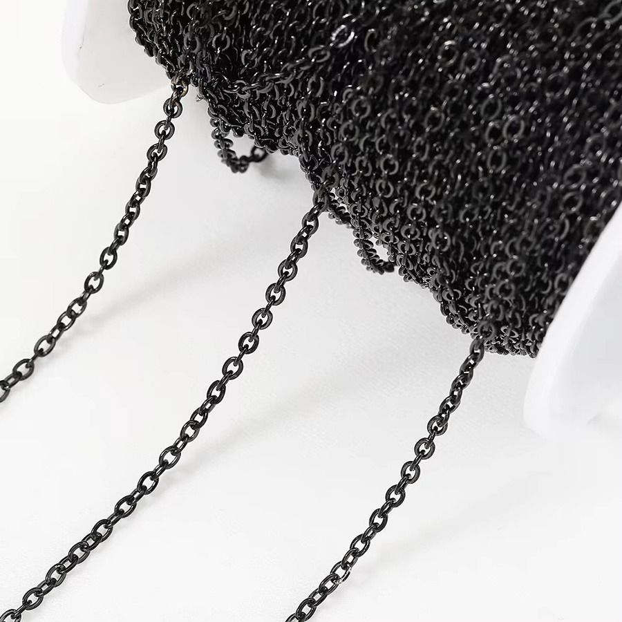 Ailimi Halskette Edelstahl, Schwarz, O-Form, Unisex - Bild 3