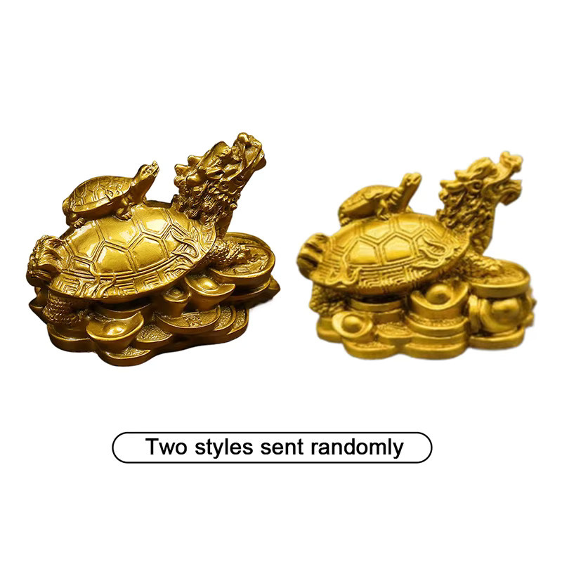 JETTING Feng Shui Drache-Schildkröte Statue in Gold für Glück und Reichtum - Bild 4