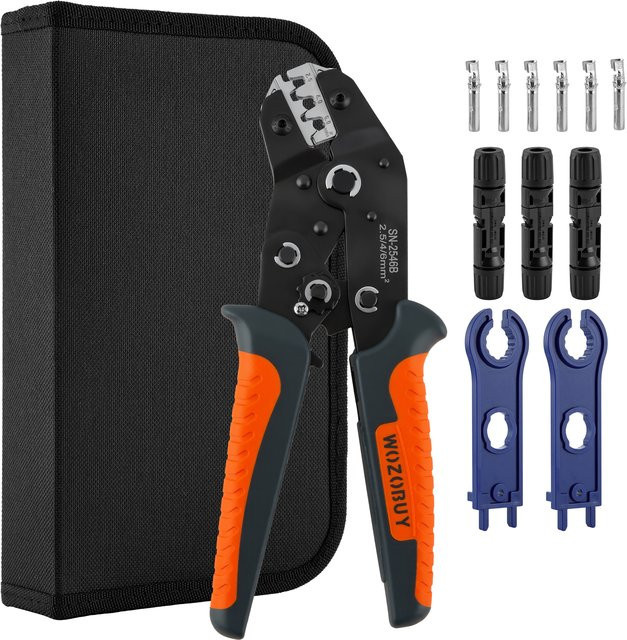 WOZOBUY Photovoltaik Crimpzange Set SN-2546B Mini Handwerkzeug Kit für Solar Anschlüsse 2,5/4/6,0 mm2 - Bild 1