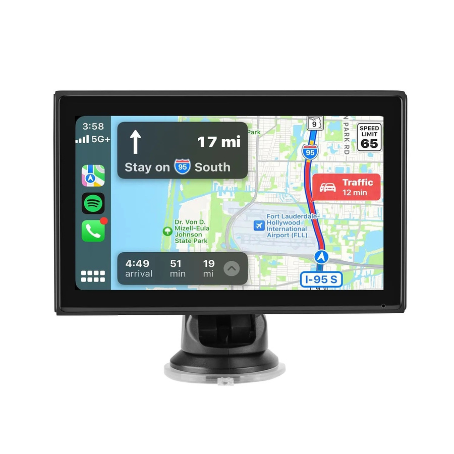 Junsun 7 Zoll Wireless CarPlay und Android Auto mit 1080P Rückfahrkamera in Schwarz - Bild 2