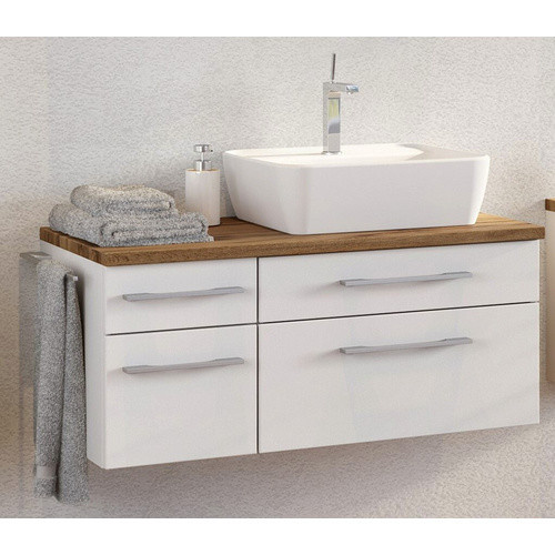 HELD MÖBEL Waschtisch-Set Davos, 8-teilig, Weiss, modern, Wandmontage mit LED-Beleuchtung und Soft-Close-Türen, B/T/H: 60 x 20 x 64 cm - Bild 1