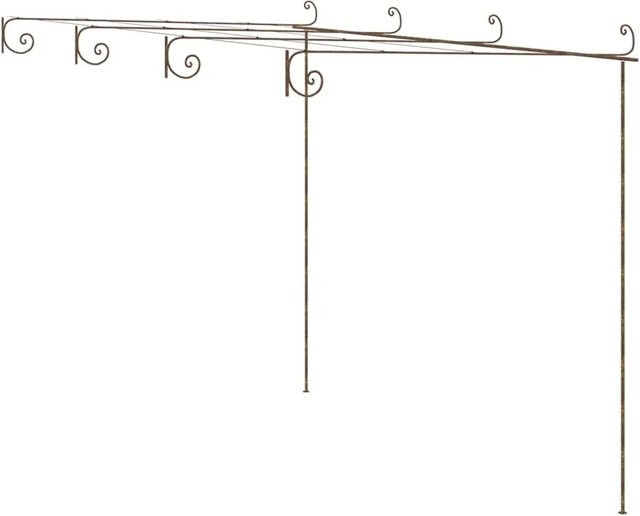 DELUKE RITTO Pergola aus Eisen in Antik-Braun, freistehender Metall-Bausatz als Rankhilfe für Garten und Terrasse, B/T/H: 4 x 3 x 2,5 m - Bild 1