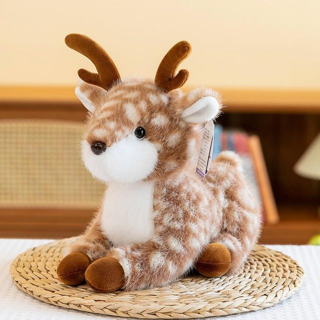 Weihnachtsserie Sikahirsch-Puppe, Plüschpuppe, 38 cm - Bild 1