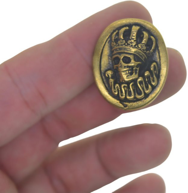 Concho Nieten Messing, König Schädel Krone, Unisex - Bild 1