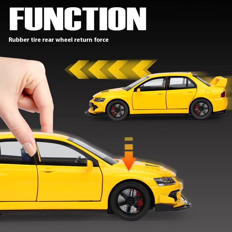 Maisto Mitsubishi EVO Modell, 1:32, Metall, Weiß, Gelb - Bild 4
