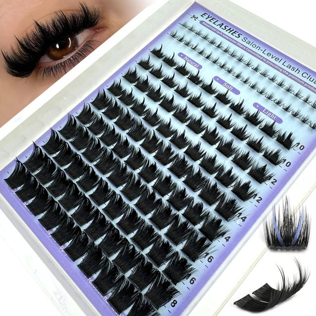 Unten Spikes Wimpern Cluster Wispy Manga Lashes, Black, 10–18 mm - Bild 1