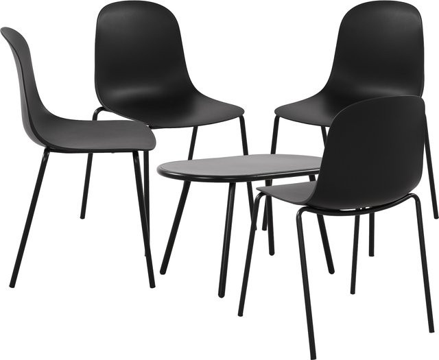 CLP 4er Sitzgruppe Veldin Garten-Set mit 1 Tisch und 4 stapelbaren Stühlen, wetterfestes Outdoor-Set für deinen Garten - Bild 1