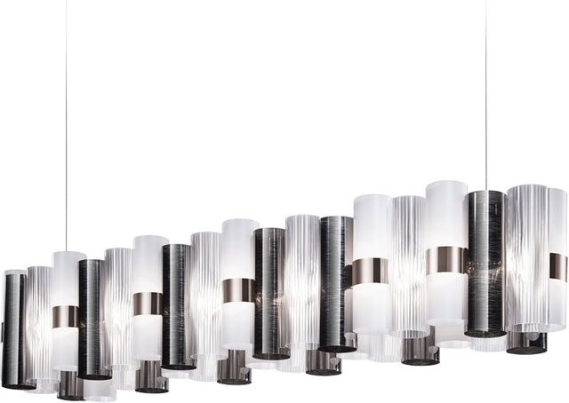 Slamp La Lollo Linear 140 LED-Pendelleuchte in Zinn/Weiß, dimmbar mit Casambi-Steuerung - Bild 1