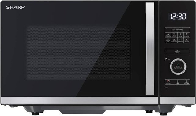 Sharp Mikrowelle YC-QS254AE-B Solo in Schwarz mit Edelstahl-Design und LED-Display, B/H/T: 49 x 28,8 x 39,5 cm - Bild 1