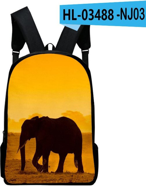 Wasserdichter Schulrucksack mit Wüstentiere-3D-Druck von Fancy Style Studio in Gelb - Bild 1