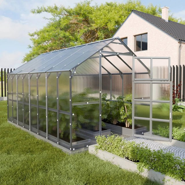 KLASIKA Giebelgewächshaus mit 6 mm Polycarbonatabdeckung, B/T: 4.12 x 2.35 m, 9.64 m² - Bild 1