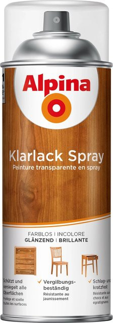 Alpina Klarlack Spray Transparent Seidenmatt Kratzfest 400 ml - Bild 1