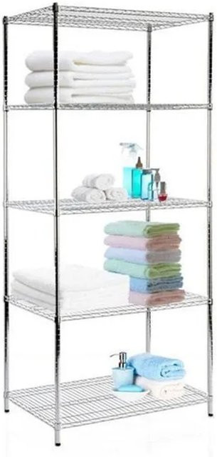 Mammut Metallregal Everest verchromt mit 5 Böden B/T/H: 90 x 60 x 200 cm - Bild 1