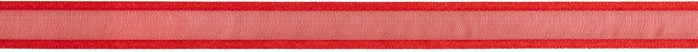 Rico Design Organzaband transparent mit rotem Rand aus Nylon, Breite: 9 mm - Bild 1