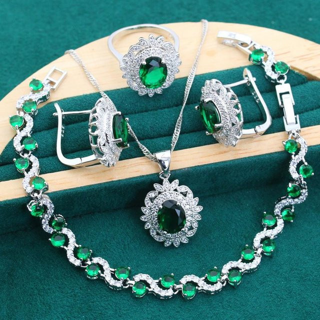 YIRAN Schmuck-Set, Kupfer, Zirkonia, Schwarz, Unisex - Bild 1