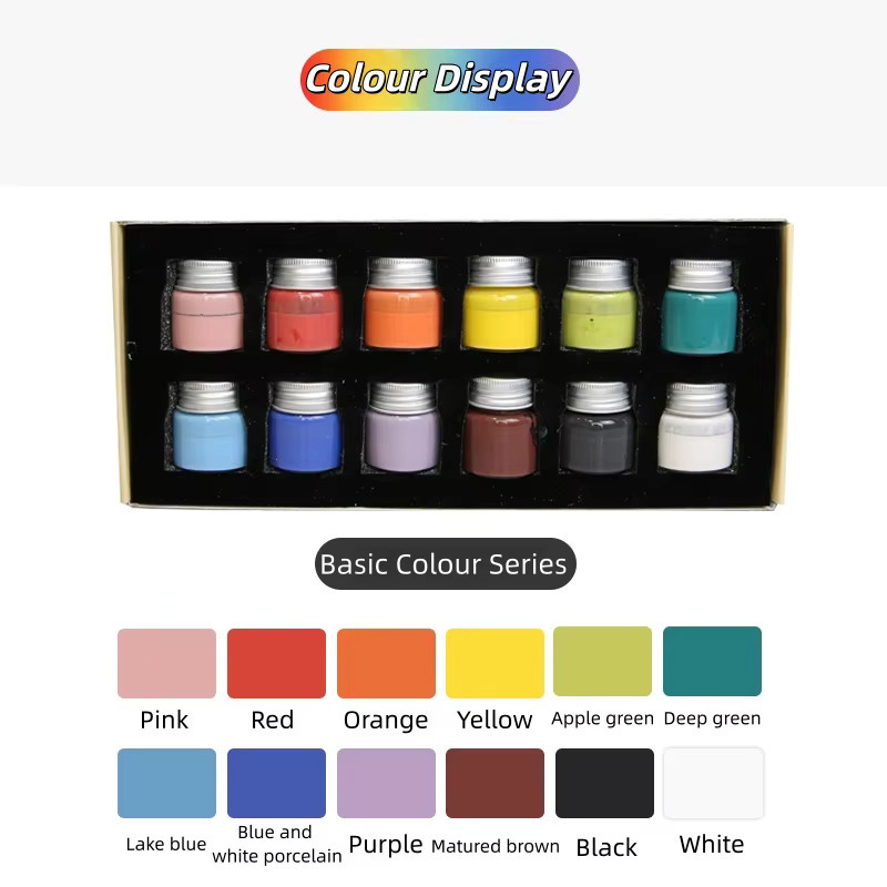 12-Farben Unterglasur-Aquarellfarben Set für Keramikmalerei in Multicolor - Bild 2